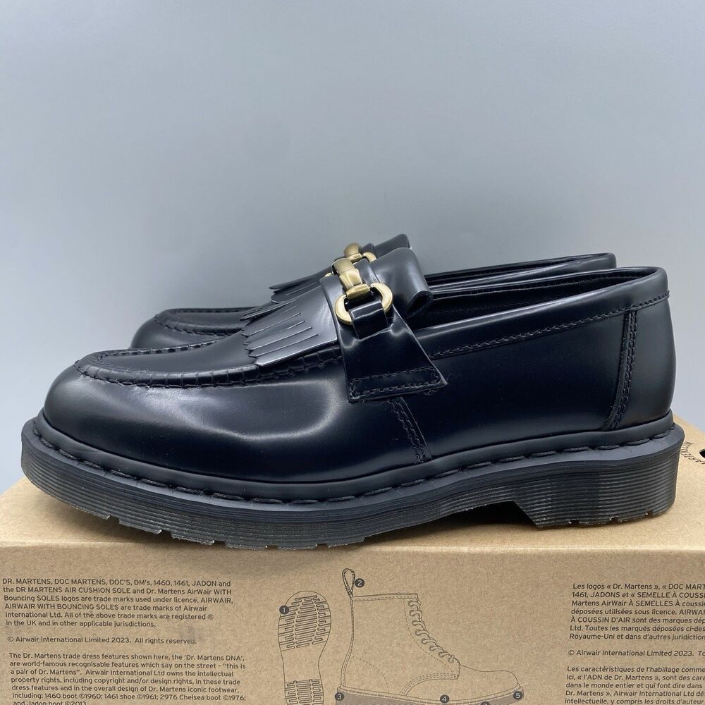 Dr Martens Adrian Snaffle Loafers Black Adult EU 38 USM 6 USL 7 Tassels NWB